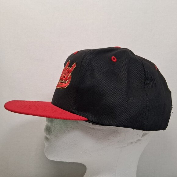 Vintage 1990s Chevrolet Cap Hat Black Red Auto Racing Script Embroidered #1 Team - Picture 13 of 15